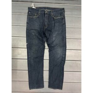 Levis 502 Jeans Mens 37X33 Blue Dark Wash Denim Tapered Leg 100% Cotton